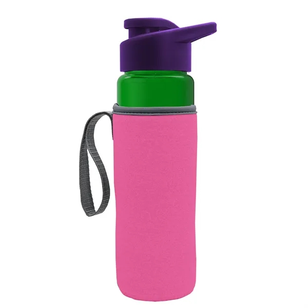 24 oz. Transparent Sports bottle with drink-thru lid  & Caddy... from ASI 40480 Koozie Group