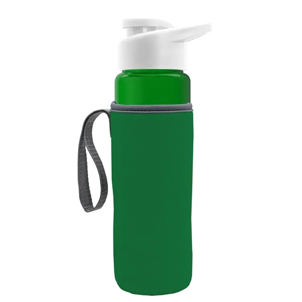 24 oz. Transparent Sports bottle with drink-thru lid  & Caddy... from ASI 40480 Koozie Group