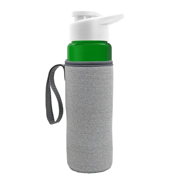 24 oz. Transparent Sports bottle with drink-thru lid  & Caddy... from ASI 40480 Koozie Group