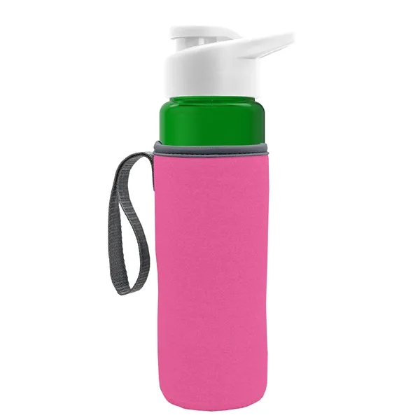 24 oz. Transparent Sports bottle with drink-thru lid  & Caddy... from ASI 40480 Koozie Group