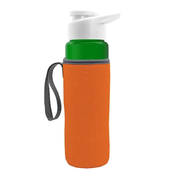 24 oz. Transparent Sports bottle with drink-thru lid  & Caddy... from ASI 40480 Koozie Group