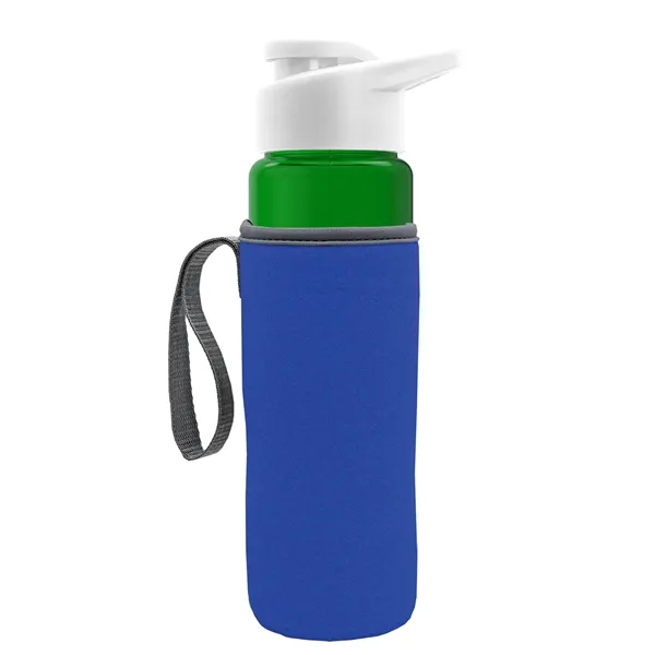 24 oz. Transparent Sports bottle with drink-thru lid  & Caddy... from ASI 40480 Koozie Group