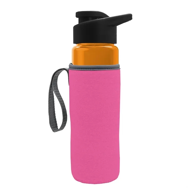 24 oz. Transparent Sports bottle with drink-thru lid  & Caddy... from ASI 40480 Koozie Group