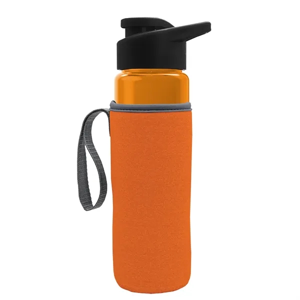 24 oz. Transparent Sports bottle with drink-thru lid  & Caddy... from ASI 40480 Koozie Group
