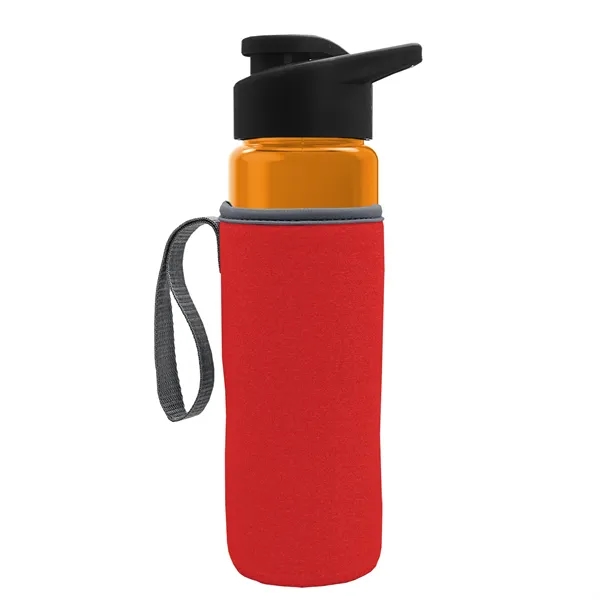 24 oz. Transparent Sports bottle with drink-thru lid  & Caddy... from ASI 40480 Koozie Group