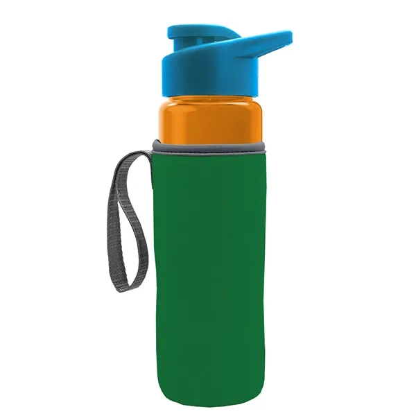 24 oz. Transparent Sports bottle with drink-thru lid  & Caddy... from ASI 40480 Koozie Group