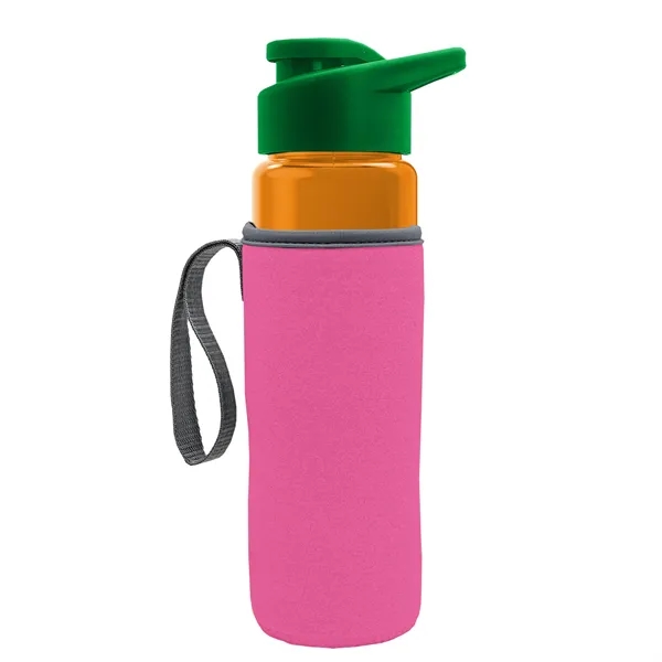 24 oz. Transparent Sports bottle with drink-thru lid  & Caddy... from ASI 40480 Koozie Group