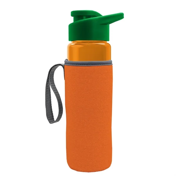24 oz. Transparent Sports bottle with drink-thru lid  & Caddy... from ASI 40480 Koozie Group