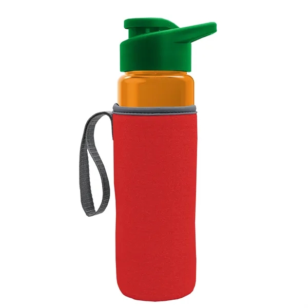 24 oz. Transparent Sports bottle with drink-thru lid  & Caddy... from ASI 40480 Koozie Group