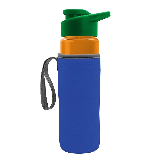 24 oz. Transparent Sports bottle with drink-thru lid  & Caddy... from ASI 40480 Koozie Group