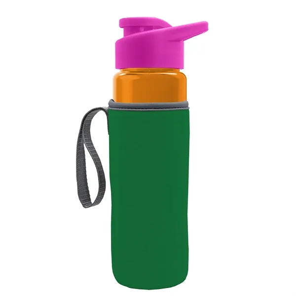 24 oz. Transparent Sports bottle with drink-thru lid  & Caddy... from ASI 40480 Koozie Group