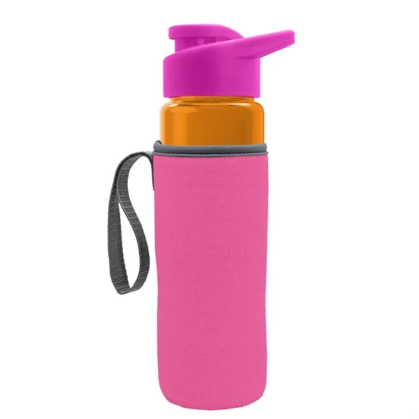 24 oz. Transparent Sports bottle with drink-thru lid  & Caddy... from ASI 40480 Koozie Group