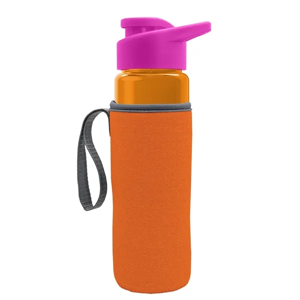 24 oz. Transparent Sports bottle with drink-thru lid  & Caddy... from ASI 40480 Koozie Group