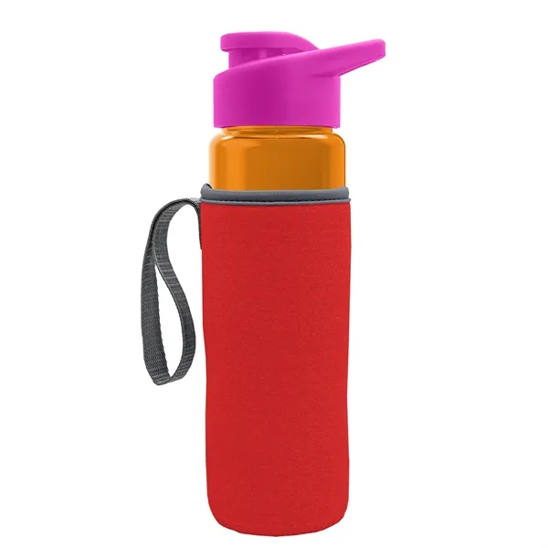 24 oz. Transparent Sports bottle with drink-thru lid  & Caddy... from ASI 40480 Koozie Group