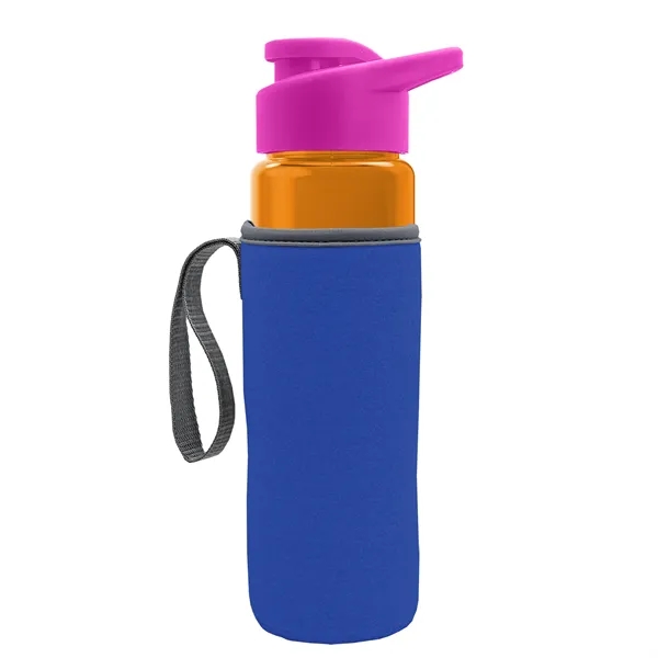 24 oz. Transparent Sports bottle with drink-thru lid  & Caddy... from ASI 40480 Koozie Group