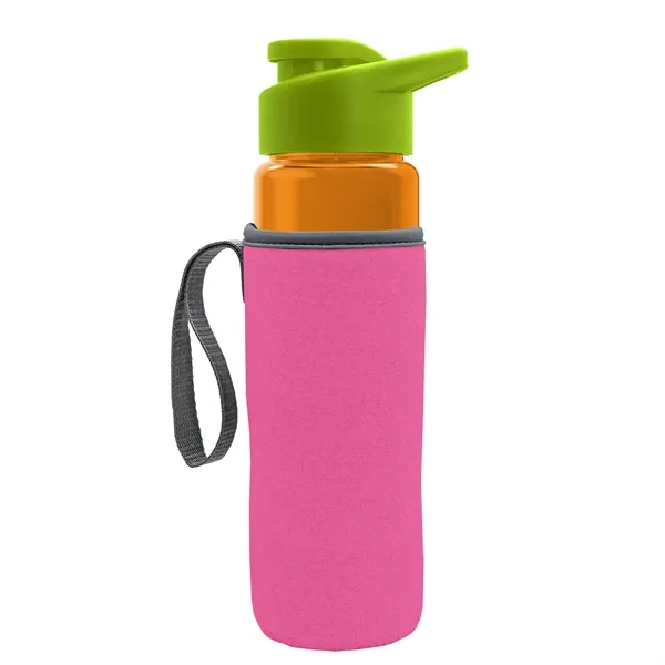 24 oz. Transparent Sports bottle with drink-thru lid  & Caddy... from ASI 40480 Koozie Group
