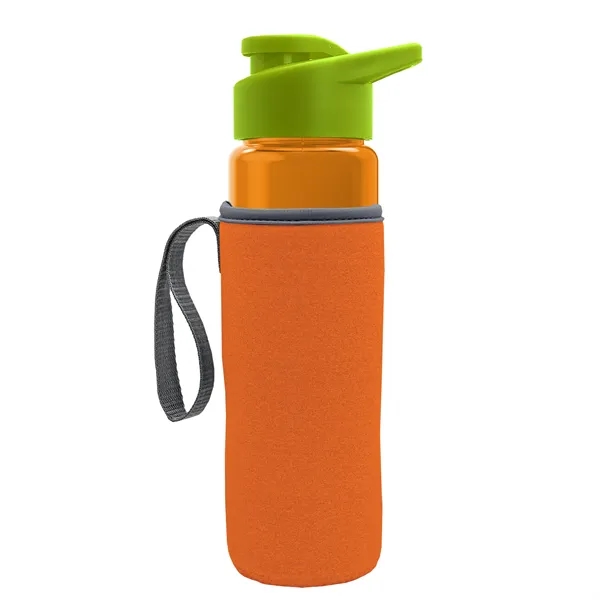 24 oz. Transparent Sports bottle with drink-thru lid  & Caddy... from ASI 40480 Koozie Group