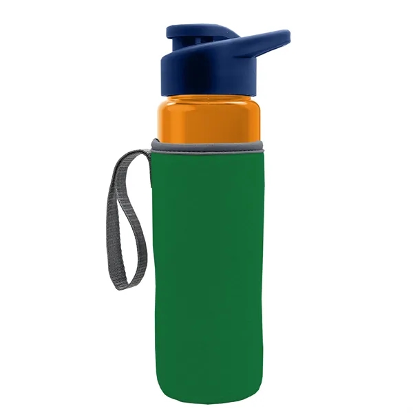24 oz. Transparent Sports bottle with drink-thru lid  & Caddy... from ASI 40480 Koozie Group
