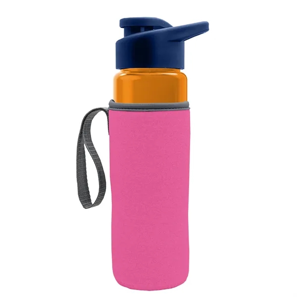24 oz. Transparent Sports bottle with drink-thru lid  & Caddy... from ASI 40480 Koozie Group