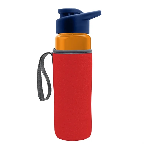 24 oz. Transparent Sports bottle with drink-thru lid  & Caddy... from ASI 40480 Koozie Group