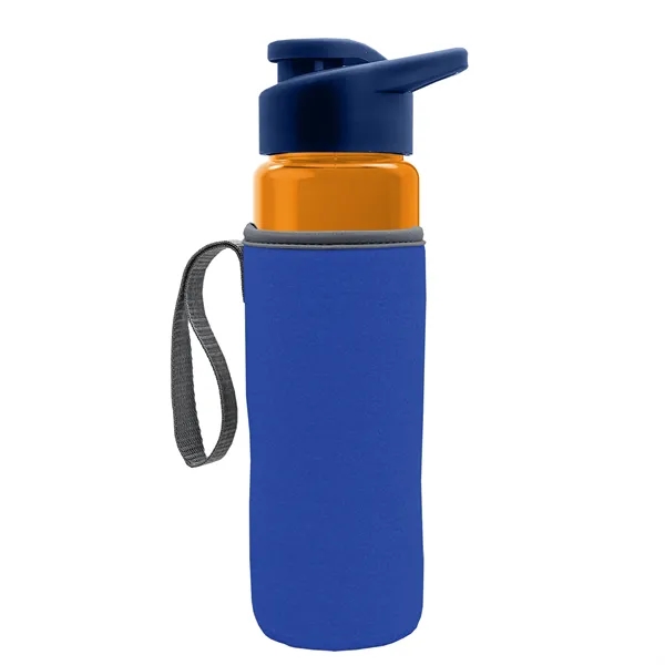 24 oz. Transparent Sports bottle with drink-thru lid  & Caddy... from ASI 40480 Koozie Group