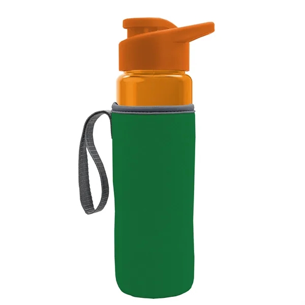 24 oz. Transparent Sports bottle with drink-thru lid  & Caddy... from ASI 40480 Koozie Group