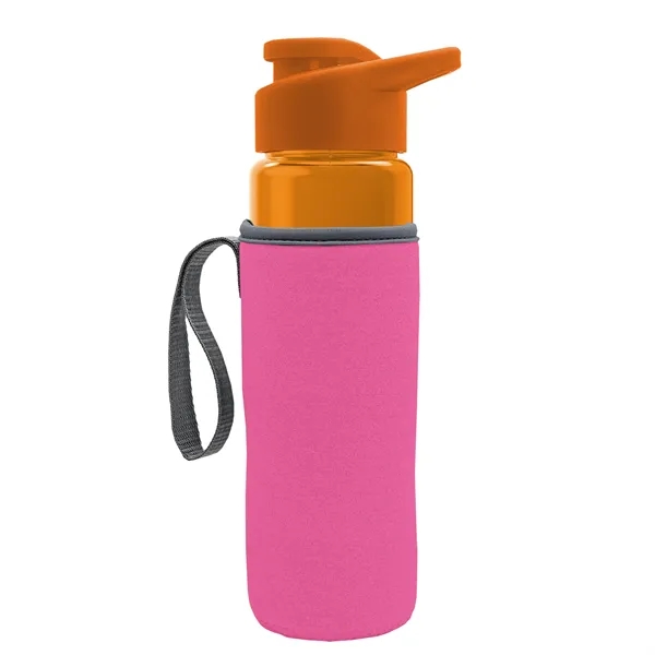 24 oz. Transparent Sports bottle with drink-thru lid  & Caddy... from ASI 40480 Koozie Group