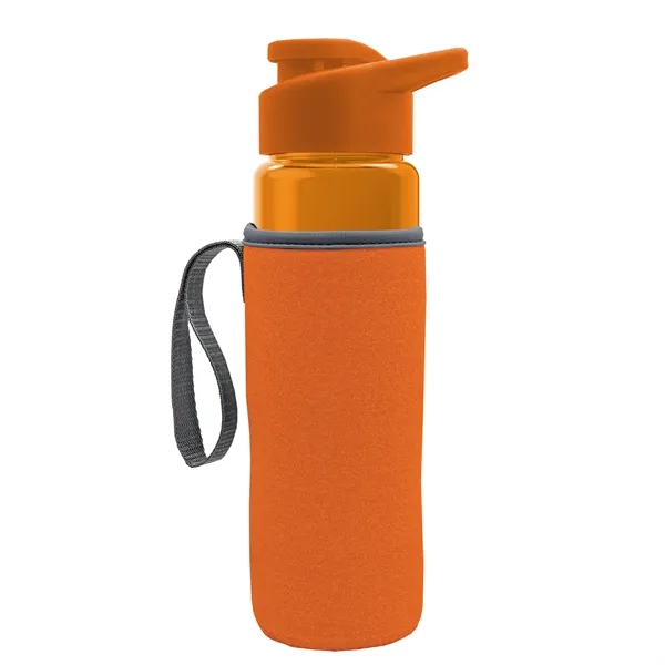 24 oz. Transparent Sports bottle with drink-thru lid  & Caddy... from ASI 40480 Koozie Group