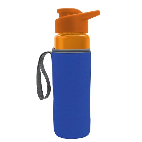 24 oz. Transparent Sports bottle with drink-thru lid  & Caddy... from ASI 40480 Koozie Group