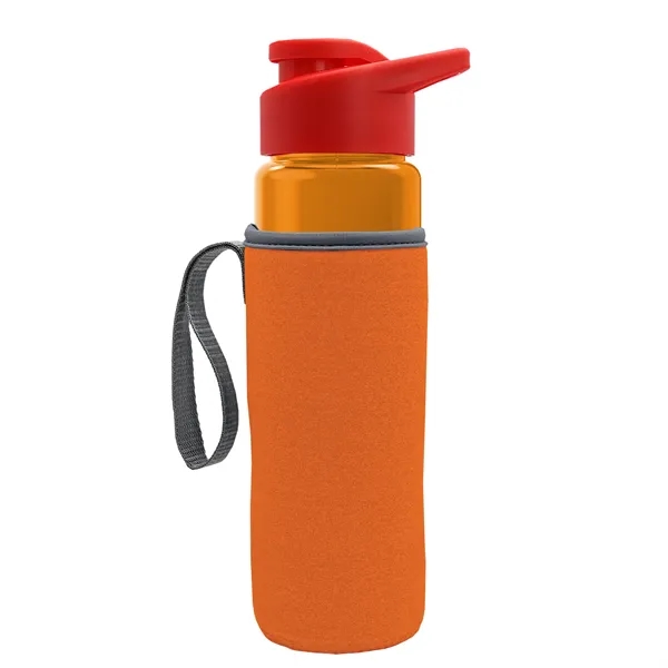 24 oz. Transparent Sports bottle with drink-thru lid  & Caddy... from ASI 40480 Koozie Group