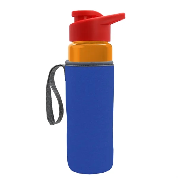 24 oz. Transparent Sports bottle with drink-thru lid  & Caddy... from ASI 40480 Koozie Group