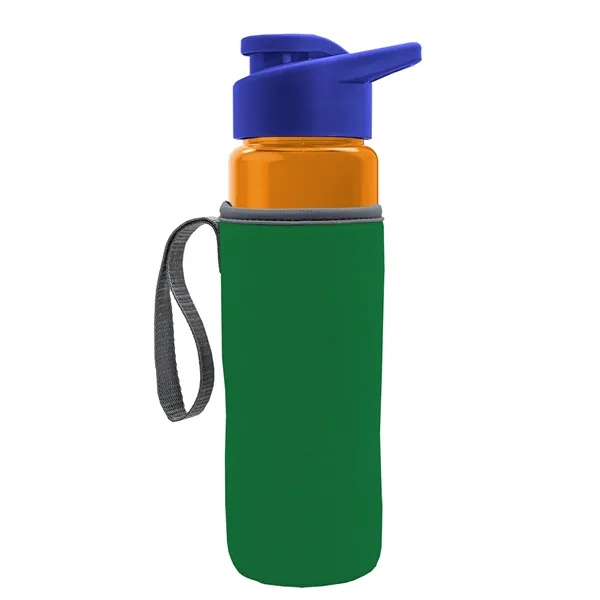 24 oz. Transparent Sports bottle with drink-thru lid  & Caddy... from ASI 40480 Koozie Group
