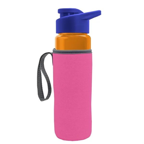 24 oz. Transparent Sports bottle with drink-thru lid  & Caddy... from ASI 40480 Koozie Group