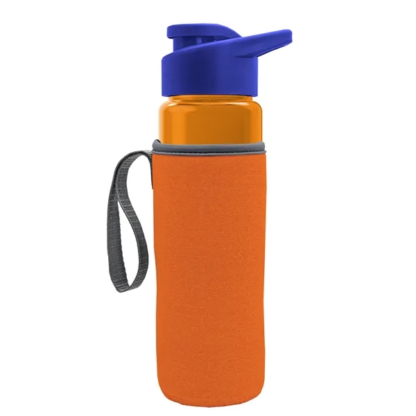 24 oz. Transparent Sports bottle with drink-thru lid  & Caddy... from ASI 40480 Koozie Group