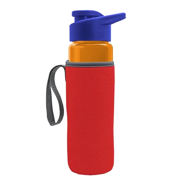 24 oz. Transparent Sports bottle with drink-thru lid  & Caddy... from ASI 40480 Koozie Group