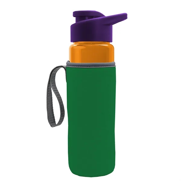 24 oz. Transparent Sports bottle with drink-thru lid  & Caddy... from ASI 40480 Koozie Group
