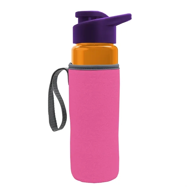 24 oz. Transparent Sports bottle with drink-thru lid  & Caddy... from ASI 40480 Koozie Group