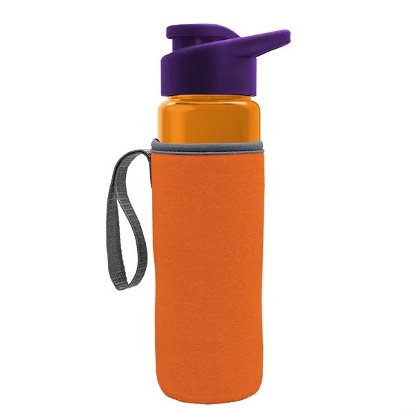 24 oz. Transparent Sports bottle with drink-thru lid  & Caddy... from ASI 40480 Koozie Group