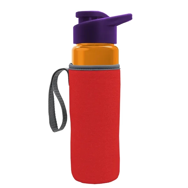 24 oz. Transparent Sports bottle with drink-thru lid  & Caddy... from ASI 40480 Koozie Group