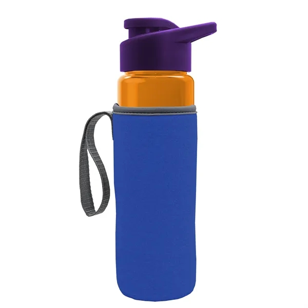 24 oz. Transparent Sports bottle with drink-thru lid  & Caddy... from ASI 40480 Koozie Group