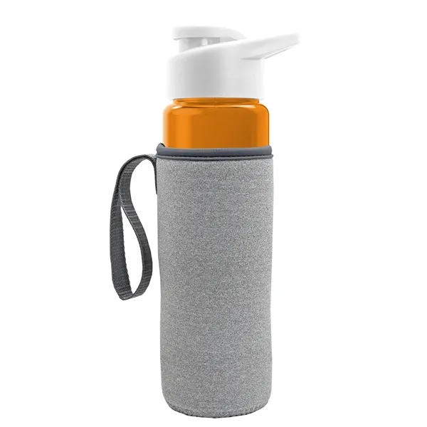 24 oz. Transparent Sports bottle with drink-thru lid  & Caddy... from ASI 40480 Koozie Group