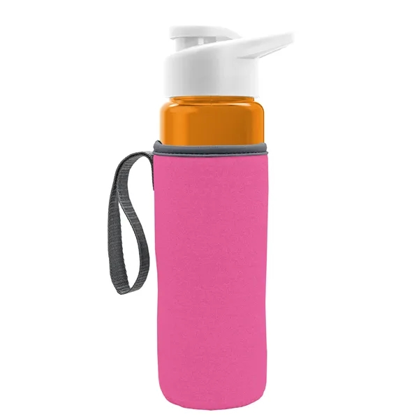 24 oz. Transparent Sports bottle with drink-thru lid  & Caddy... from ASI 40480 Koozie Group