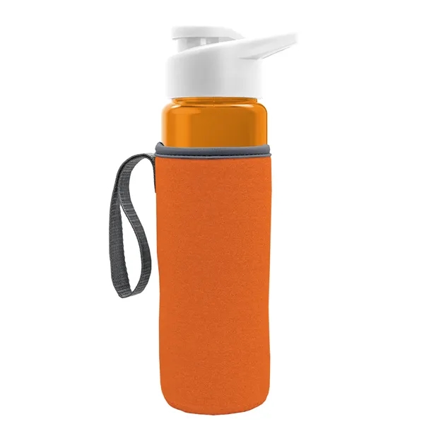 24 oz. Transparent Sports bottle with drink-thru lid  & Caddy... from ASI 40480 Koozie Group