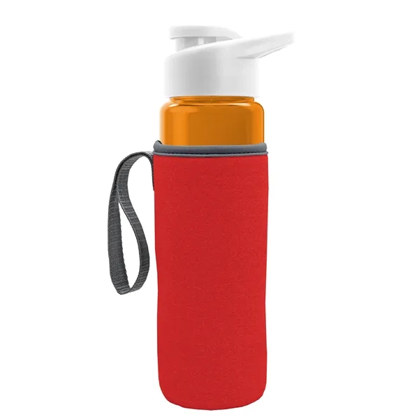 24 oz. Transparent Sports bottle with drink-thru lid  & Caddy... from ASI 40480 Koozie Group