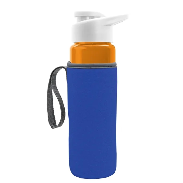 24 oz. Transparent Sports bottle with drink-thru lid  & Caddy... from ASI 40480 Koozie Group