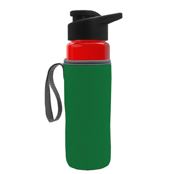24 oz. Transparent Sports bottle with drink-thru lid  & Caddy... from ASI 40480 Koozie Group
