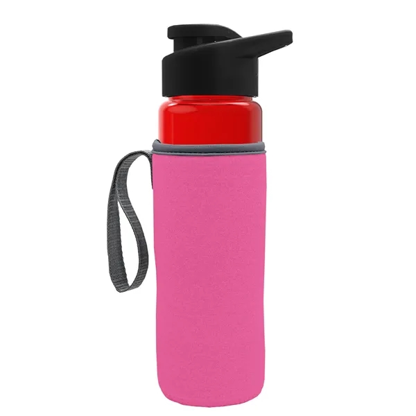24 oz. Transparent Sports bottle with drink-thru lid  & Caddy... from ASI 40480 Koozie Group