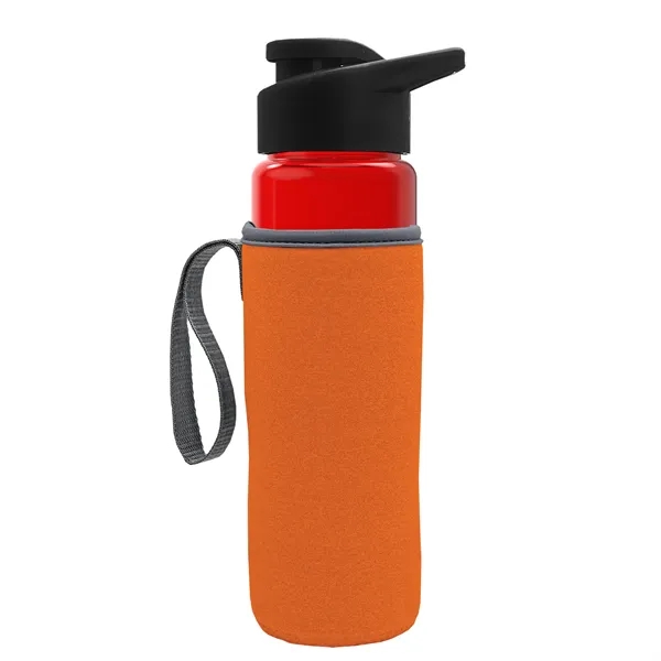 24 oz. Transparent Sports bottle with drink-thru lid  & Caddy... from ASI 40480 Koozie Group