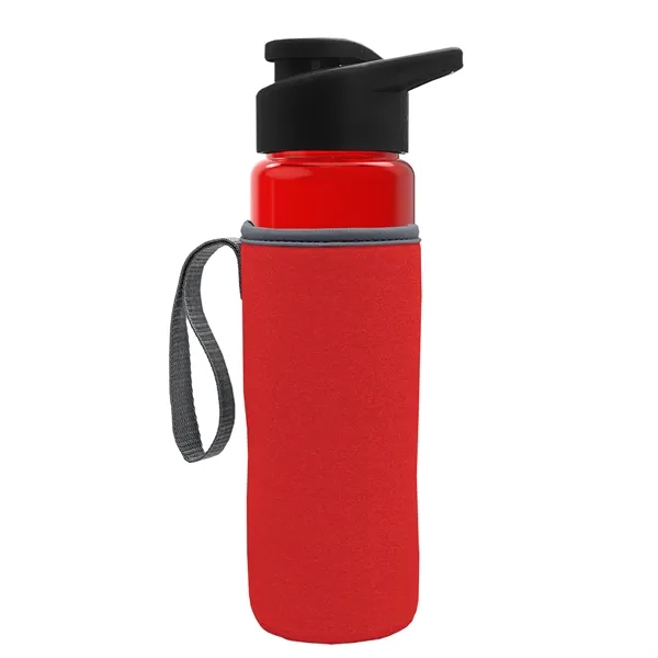 24 oz. Transparent Sports bottle with drink-thru lid  & Caddy... from ASI 40480 Koozie Group