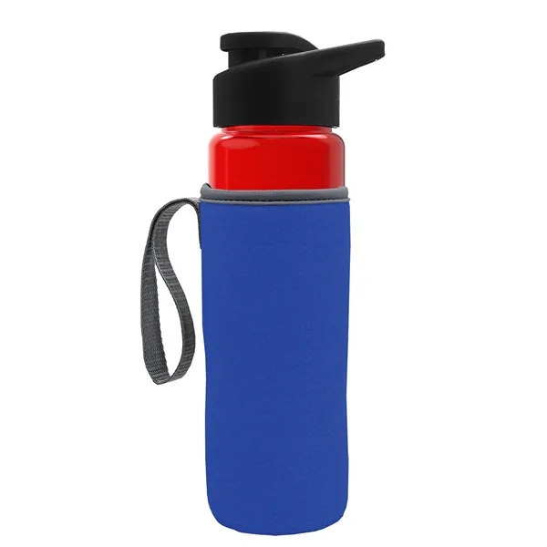 24 oz. Transparent Sports bottle with drink-thru lid  & Caddy... from ASI 40480 Koozie Group